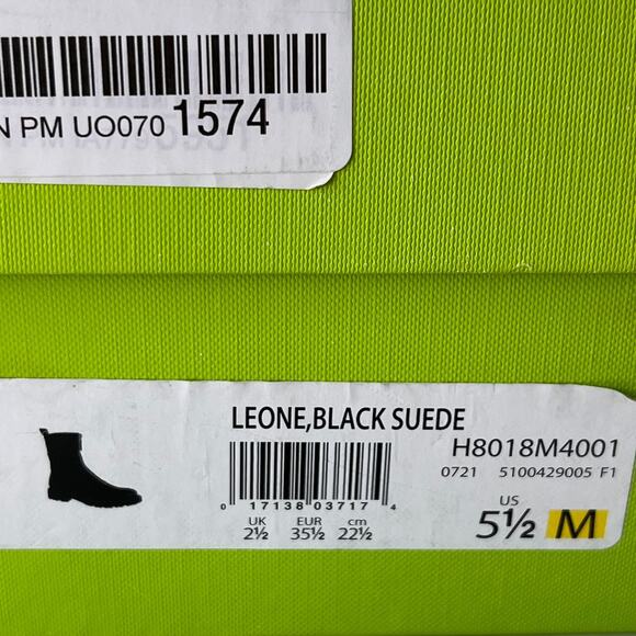 Sam Edelman Leone Suede Lug Sole Chelsea Boots Front Zipper Black Women's 5.5 M - Picture 10 of 11